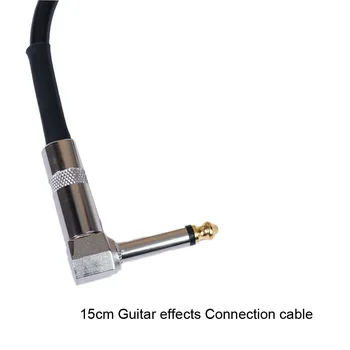 Совершенно новый кабель для подключения гитарных эффектов, экранированная педаль из ПВХ 15/30/50 см, Штекерный соединительный разъем 6,35 мм