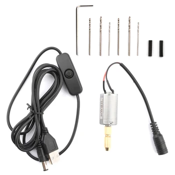 Портативные мини-электрические ручные дрели Micro USB Ручная дрель для поделок, таких как смола, пластик, дерево, полимерная глина, брелок для ювелирных изделий 