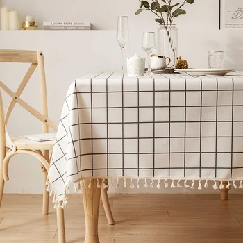 Стильный коврик для обеденного стола с кисточками, моющаяся квадратная скатерть для чайного столика, студенческий стол из ТПУ