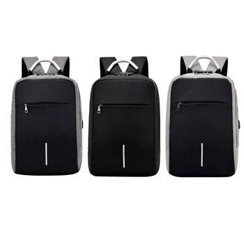 Деловой рюкзак унисекс из полиэстера, 2-слойные рюкзаки для планшетов, USB-зарядка большой емкости, регулируемая с интерфейсом USB для путешествий