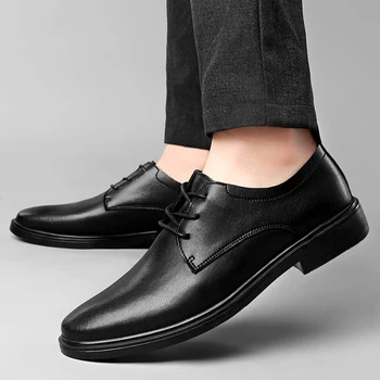 Новое поступление, классическая мужская обувь для свадьбы 2023 года, Мужская дышащая Удобная повседневная обувь, Высококачественная Мужская деловая обувь на шнуровке