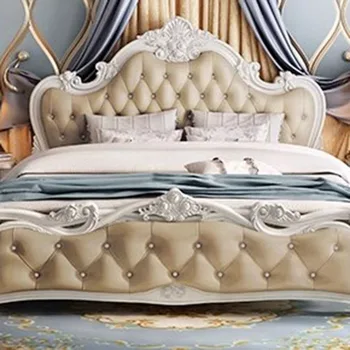 Двуспальная Уникальная Эстетичная Кровать Master Дешевая Симпатичная Мягкая Салонная кровать Современная Роскошная мебель для спальни Camas De Matrimonio
