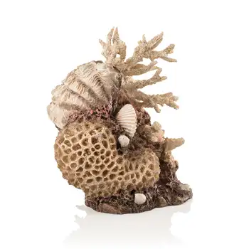 Украшение для аквариума -скульптура из коралловых раковин - смола, крупная, натуральная