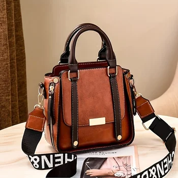 Винтажные женские сумки, сумка через плечо с буквенным принтом, модная сумка-ранец с двойной ручкой