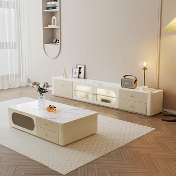 белый стеклянный шкаф для телевизора в гостиной с высоким портативным дисплеем современный телевизионный стол для хранения moveis para casa furniture MQ50DS