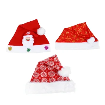3 шт. Костюмы для взрослых, шляпа Санта Клауса, Рождественские шляпы, украшения, рождественская одежда, принадлежности для вечеринок, ткань для детей