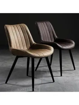 Роскошный обеденный стул Nordic Light С кожаной спинкой, Стол для переговоров, Бытовой стул для макияжа, Современный Простой Досуг