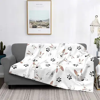 Одеяло для собак Бультерьер, Флисовое Украшение, Портативное Теплое одеяло для кровати, Плюшевое Тонкое одеяло для спальни
