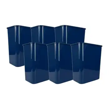 пластиковый мусорный бак для кухни с открытым верхом, 6 упаковок, темно-синий