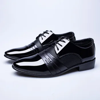 Итальянские мужские оксфорды, дизайнерские мужские черные туфли из лакированной кожи, мужские модельные туфли с острым носком, классические дерби 2021 года, мужские