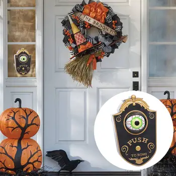 Дверной звонок в виде глазного яблока на Хэллоуин, страшное светящееся украшение для подвешивания на дверь, одноглазый дверной звонок, бар с привидениями, товары для вечеринки в честь Дня привидения