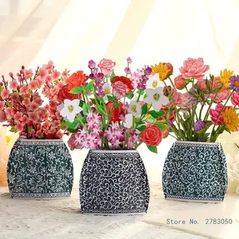 3D Всплывающая ваза для цветов Поздравительная открытка Многоцелевая открытка с благословением на День рождения, День матери, отца, Выпускной, Годовщину свадьбы
