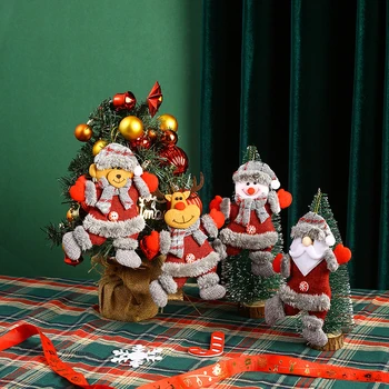 2024 Новогодние Рождественские Украшения DIY Рождественский Подарок Санта Клаус Снеговик Дерево Кулон Кукла Повесить Украшения для Дома Noel Natal