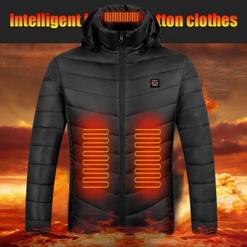 Куртка с электрическим капюшоном, куртка с USB-подогревом, 9 зон, водонепроницаемая, Ветрозащитная, теплая, USB Электрическая для кемпинга на открытом воздухе, пеших прогулок