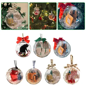Креативные Рождественские шары для декора Рождественской елки, мини-экспресс-упаковка, декоративные пластиковые подвесные шары для Рождества и Нового года 2023 года