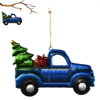 Рождественский подвесной грузовик, мультяшный маленький автомобиль с елочными украшениями, пикап и подвески в форме автомобиля для рождественской елки