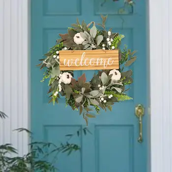 Приветственный венок, венок из искусственных цветов для свадьбы в саду у входной двери