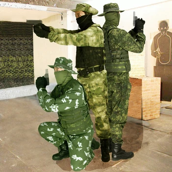 Русский Специальный солдат KMX Боевой костюм Скрытая Охотничья куртка Green Man White Flower Ruins CP