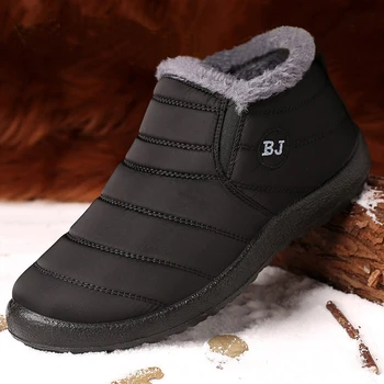 Зимняя мужская обувь Для мужчин, ботинки, теплые ботильоны на толстом меху, мужская обувь, водонепроницаемые зимние ботинки, Botas Hombre, Зимняя обувь Унисекс