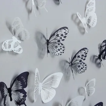 Хрустальная Бабочка 3D Наклейка на стену Красивая Бабочка Гостиная Спальня Наклейка на стену Украшение дома