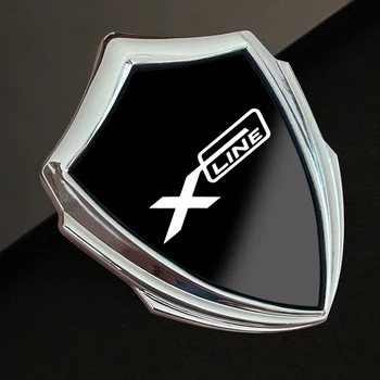 Автомобильная наклейка в 3D стиле, эмблема, наклейка для отделки кузова автомобиля, наклейка на значок, аксессуары для интерьера, металлическая автомобильная наклейка для Kia XLINE