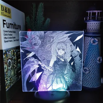 Тетрадь Смерти Мисамиса Рем 3d Иллюзионная Лампа Аниме Светодиодный Ночник Меняющий Цвет Ночник для Украшения Комнаты Lampara Manga Подарки