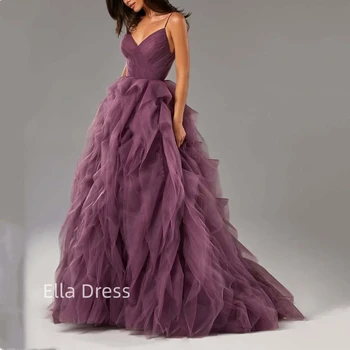 Бальное платье принцессы Эллы из органзы, сексуальное вечернее платье на бретельках, элегантное вечернее платье для выпускного вечера, арабское женское вечернее платье для выпускного вечера
