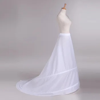 Совершенно новые нижние юбки со шлейфом, белые, с 2 обручами, длинная нижняя юбка, кринолин для свадебного платья, свадебные аксессуары для невесты