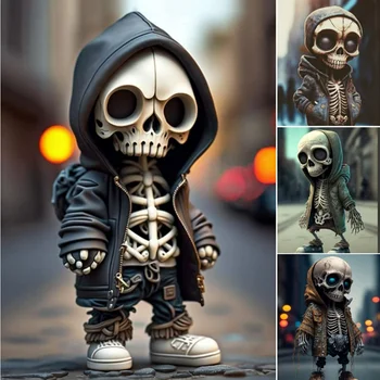 2023 Новые классные фигурки скелетов, статуя черного черепа, кукла, украшение из смолы, подвеска для автомобиля, лучший подарок для друзей!