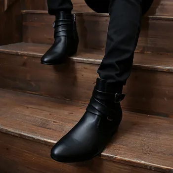 Мужские ботинки в винтажном стиле, осенне-зимние короткие ботильоны 