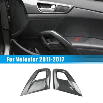 Накладка Защитного Чехла Подлокотника Внутренней Двери Автомобиля из Углеродного Волокна для Hyundai Veloster 2011-2017