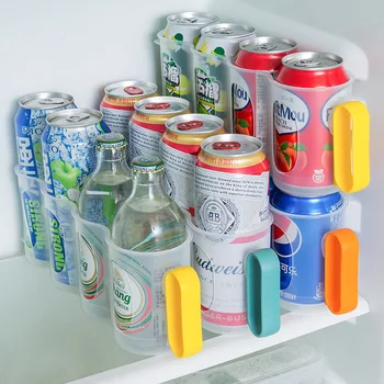 Коробка для хранения напитков в холодильнике Волшебное Устройство Банка для пива и колы Представляет Собой Корзину Для хранения, Которая может быть Наложена На Лоток Для сортировки напитков