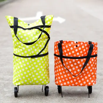 Модный дизайн, большая вместимость, водонепроницаемая ткань Оксфорд, складная сумка на колесиках для покупок, дорожная тележка, сумка для багажа