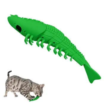 Игрушка для кошачьей зубной щетки Игрушка для кошачьей зубной щетки Интерактивная игрушка для кошачьей мяты, игрушки для жевания рыбы, зубная щетка в форме лобстера, игрушка для домашних животных