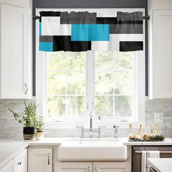 Балдахин без подкладки Современные черные кухонные шторы Стильный декор окон для современного вида Функциональный балдахин