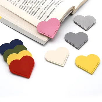 Изысканная книжная папка Love Heart, угловая скрепка из искусственной кожи, бумажный угловой знак, библиотечный подарок, креативные закладки в форме сердца для книголюбов