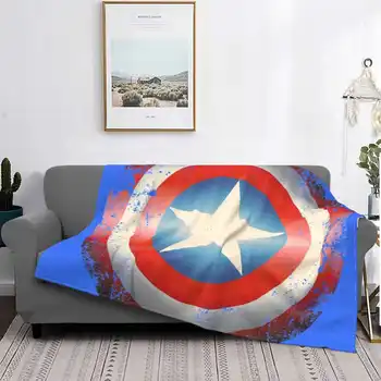 America Shield Винтажное Новое Фланелевое Мягкое одеяло с принтом на заказ America Shield Symbol Логотип Звездный Флаг США Использует Hero