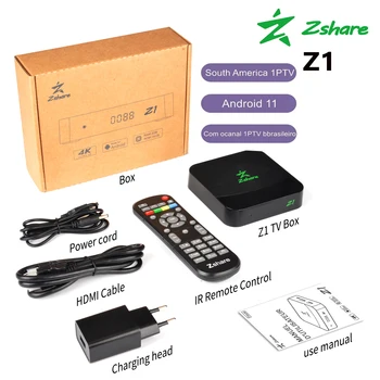 Zshare Z1 Android 11 Amlogic 905W2 2 ГБ + 16 ГБ 4K H.265 Встроенный Wifi 2,4 G Бразилия 1PTV vs G2 G1 G4 PLUS
