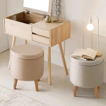 Дизайнерский Серый табурет для макияжа в скандинавском стиле, стул для туалетного столика в гостиной, Прихожая для хранения, Наборы садовой мебели Sillas Para Sala De Estar