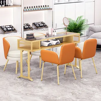 Современные кованые Маникюрные столы Коммерческая Мебель Профессиональный Маникюрный стол Changhong Glass Роскошный Маникюрный стол E