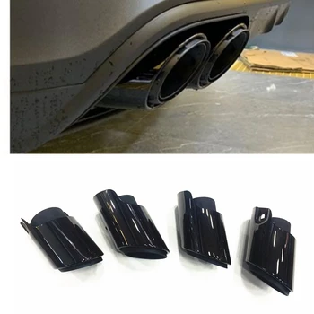 Для двигателя Porsche Macan S 3.0L 2014-2023 Черный Комплект наконечников выхлопной трубы заднего глушителя