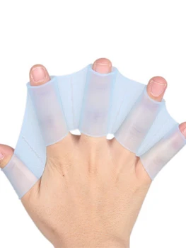 1 Пара силиконовых ласт для плавания в стиле лягушки унисекс, ласты, перчатки с перепонками для пальцев, водные виды спорта с веслом