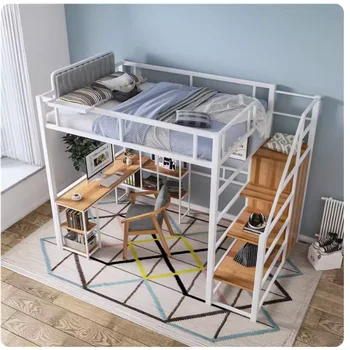 Многофункциональная компактная одноместная кровать в скандинавских небольших квартирах с приподнятым верхом