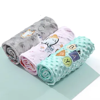 Удобное норковое одеяло для новорожденных Унисекс с рисунком мультяшных животных, мягкое флисовое детское пеленальное одеяло, детские одеяла