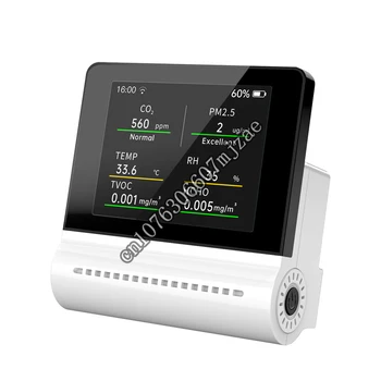 Прибор для измерения температуры и влажности воздуха с Формальдегидом PM2.5 CO2 Tvoc с Высокоточным Сенсорным экраном