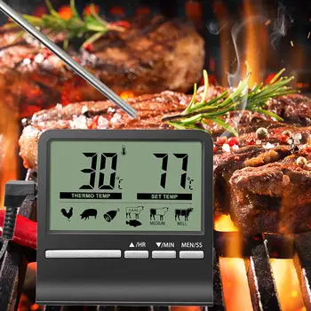 Цифровой кухонный термометр для приготовления пищи для барбекю, измеритель для приготовления мяса в духовке на открытом воздухе