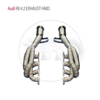 Коллектор производительности выхлопной системы HMD для Audi R8 V8 4,2 л Автомобильные Аксессуары с коллектором каталитического нейтрализатора Без патрубка