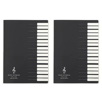 Записная книжка для музыкальных заметок 2X с пятью строками, нотная тетрадь для нотной записи, штатный блокнот для нотной записи