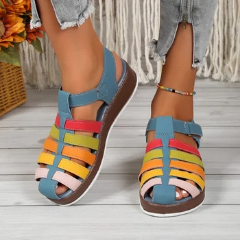Новые женские повседневные сандалии, модные туфли на платформе и танкетке, пляжные сандалии с открытым носком, женские сандалии Sandalias Mujer