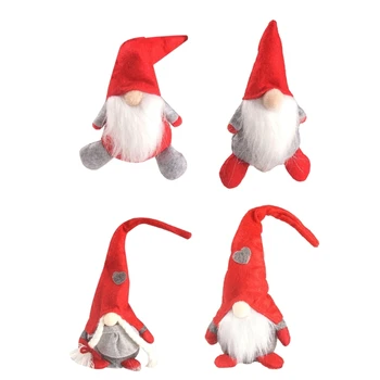 Рождественские украшения в виде гномов Длинная шляпа Шведский плюшевый гном Tomte для рождественских украшений, кукла Санта с длинной бородой ручной работы 40JA